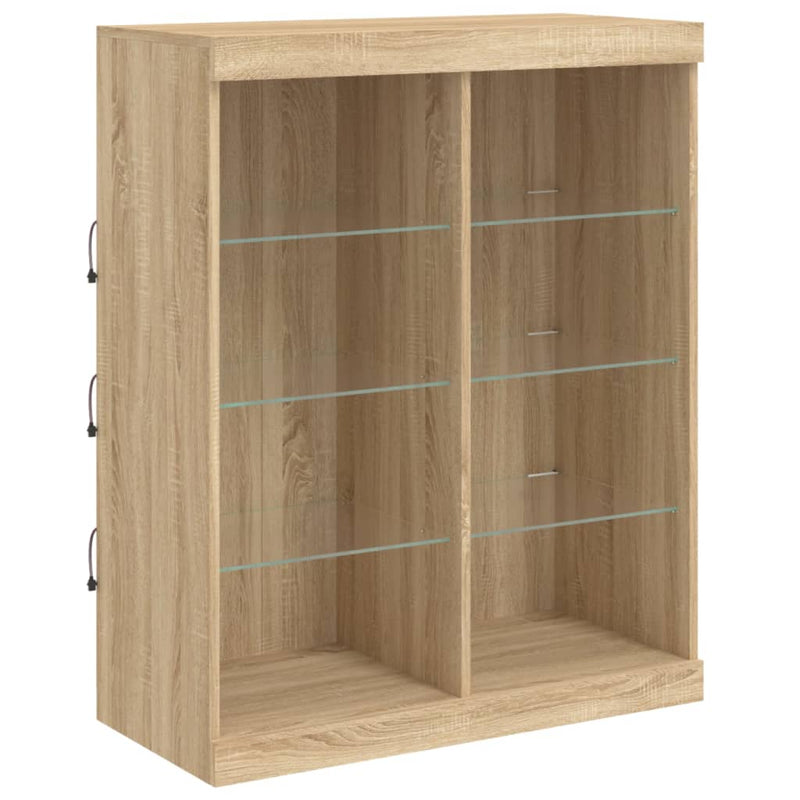 Servantă cu lumini LED, stejar sonoma, 81x37x100 cm