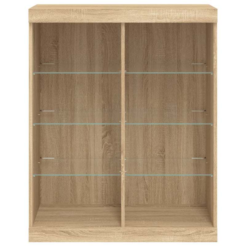 Servantă cu lumini LED, stejar sonoma, 81x37x100 cm