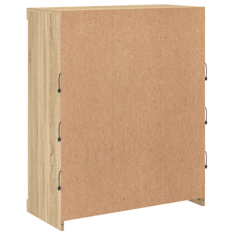 Servantă cu lumini LED, stejar sonoma, 81x37x100 cm