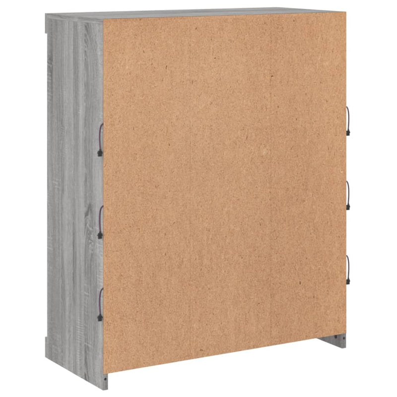 Servantă cu lumini LED, gri sonoma, 81x37x100 cm