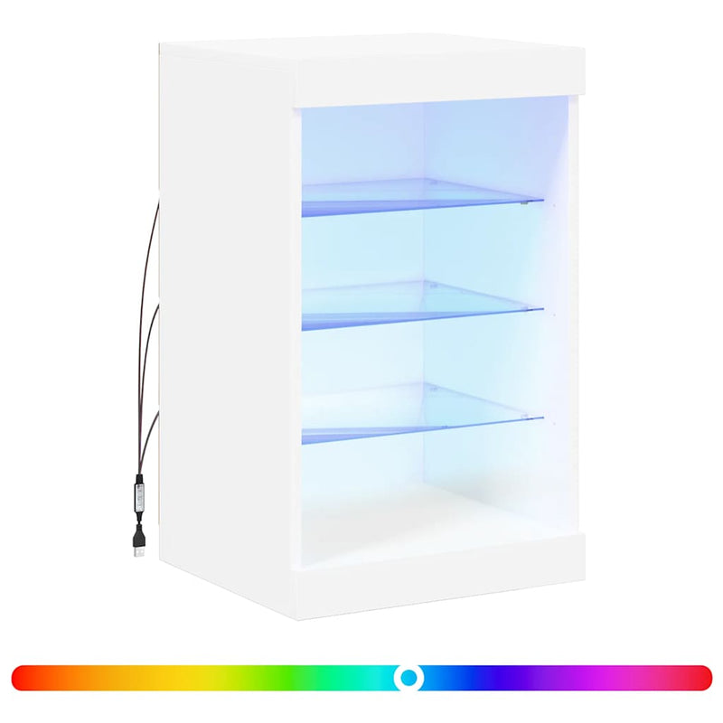 Servantă cu lumini LED, alb, 41x37x67 cm