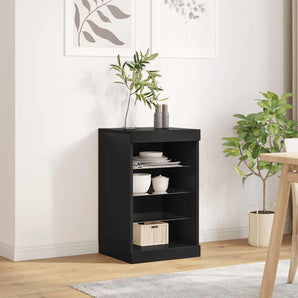 Servantă cu lumini LED, negru, 41x37x67 cm