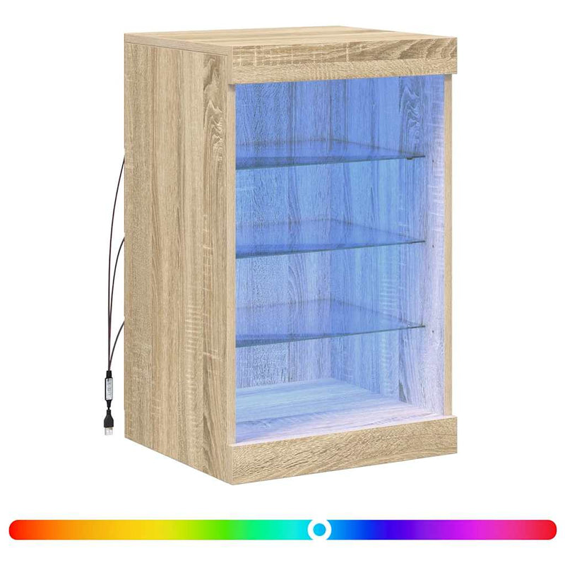 Servantă cu lumini LED, stejar sonoma, 41x37x67 cm