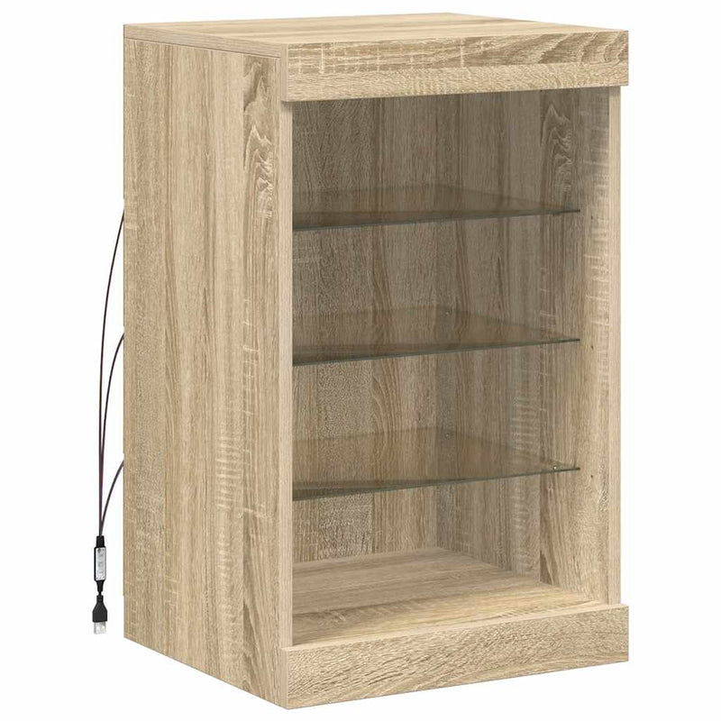 Servantă cu lumini LED, stejar sonoma, 41x37x67 cm