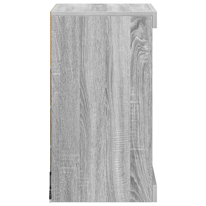 Servantă cu lumini LED, gri sonoma, 41x37x67 cm