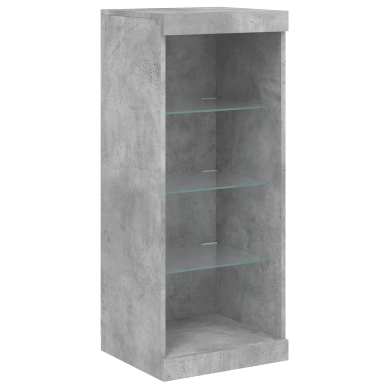 Servantă cu lumini LED, gri beton, 41x37x100 cm