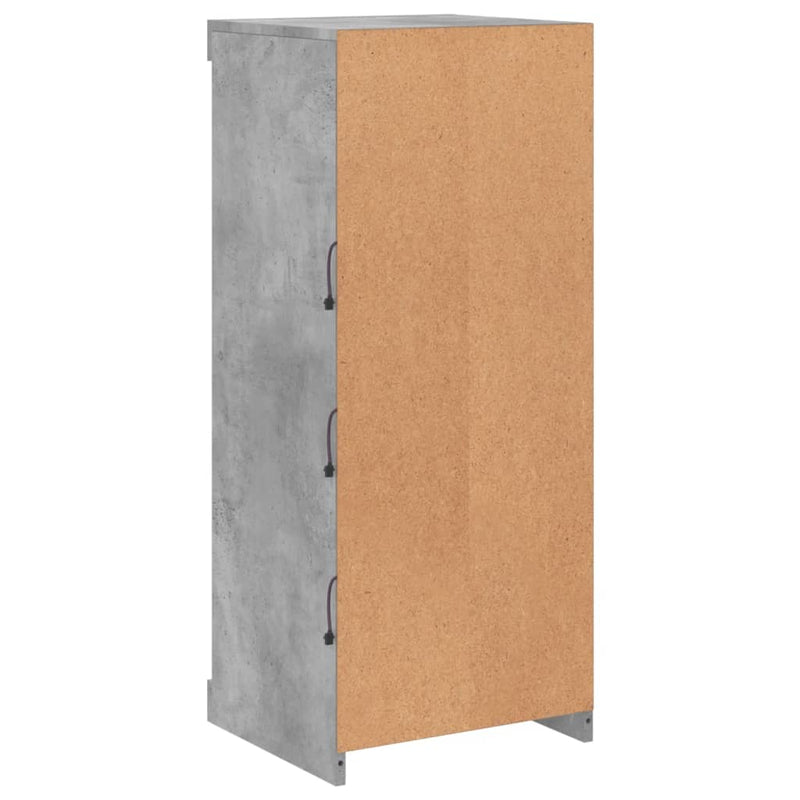Servantă cu lumini LED, gri beton, 41x37x100 cm