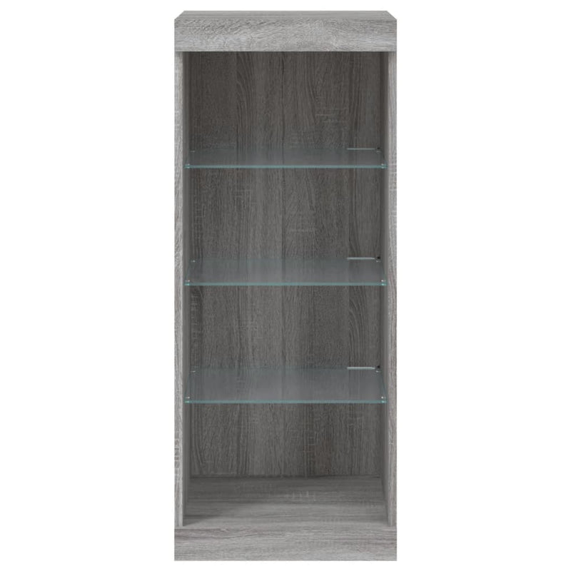 Servantă cu lumini LED, gri sonoma, 41x37x100 cm
