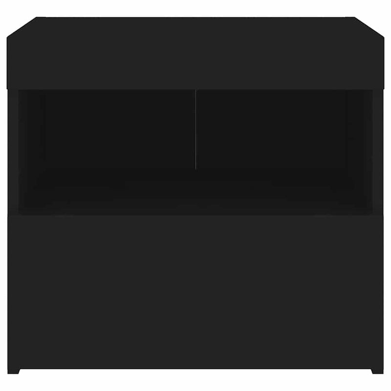 Noptieră cu lumini LED, negru, 50x40x45 cm