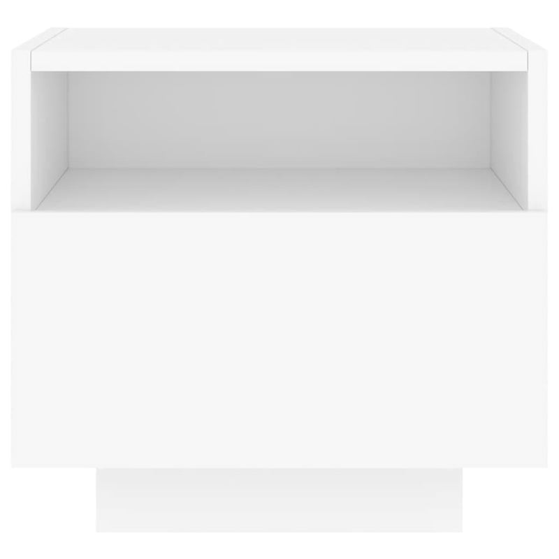 Noptiere cu lumini LED, alb, 40x39x37 cm