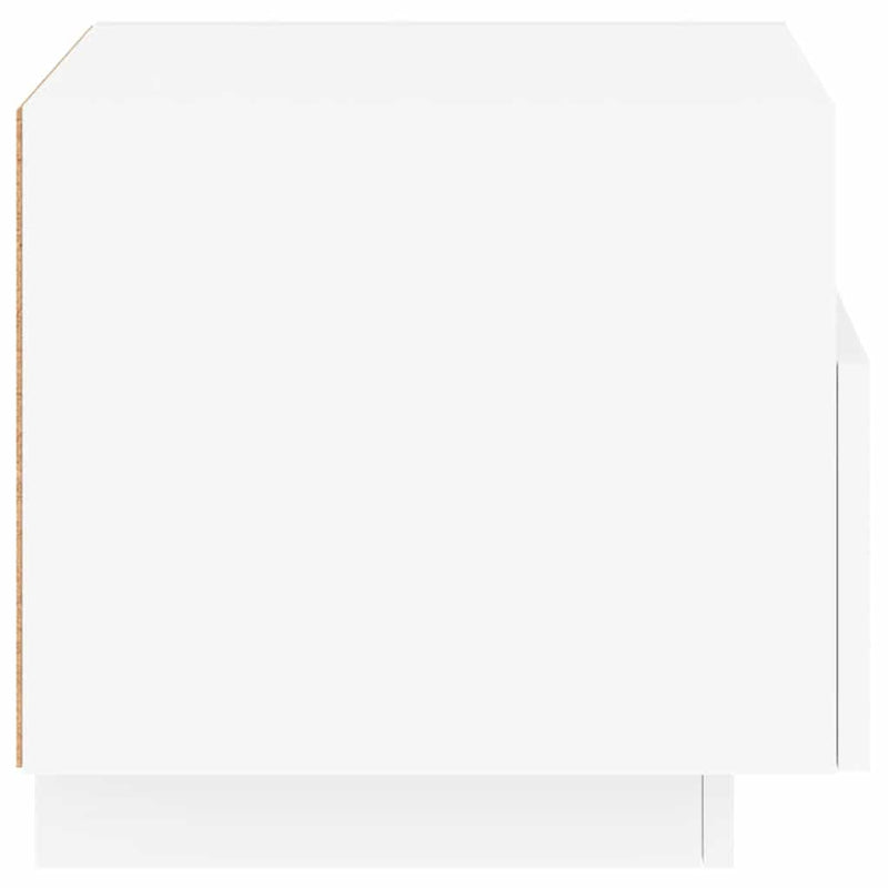 Noptiere cu lumini LED, alb, 40x39x37 cm