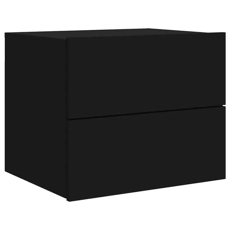 Noptiere montate pe perete cu lumini LED, 2 buc., negru