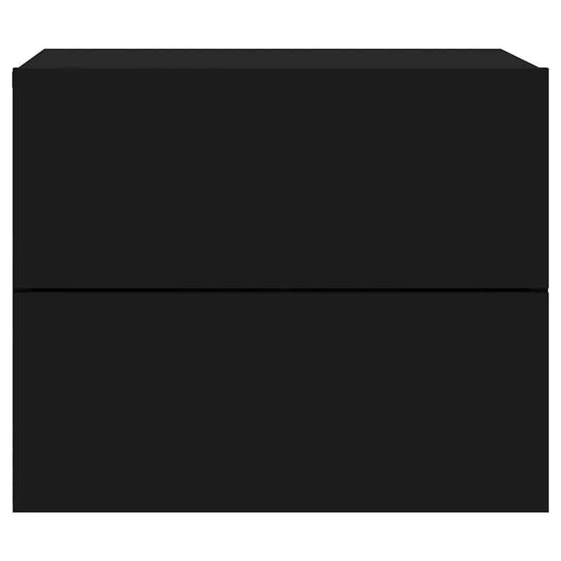 Noptiere montate pe perete cu lumini LED, 2 buc., negru
