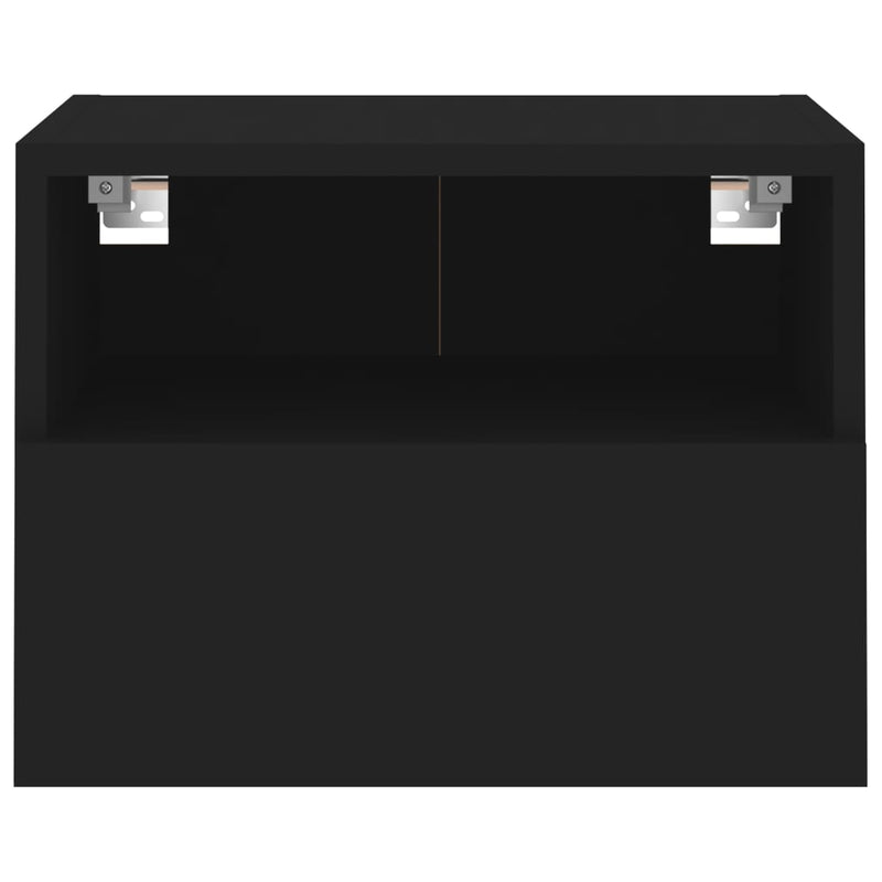 Comode TV de perete, 2 buc., negru, 40x30x30 cm, lemn prelucrat
