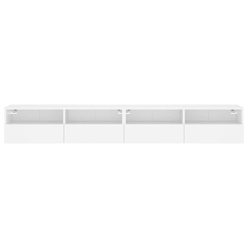 Dulapuri TV de perete 2 buc. alb 100x30x30 cm lemn compozit