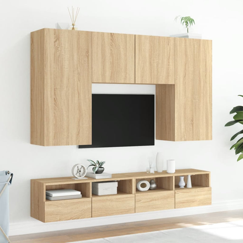 Comodă TV de perete, stejar sonoma, 100x30x30 cm lemn prelucrat