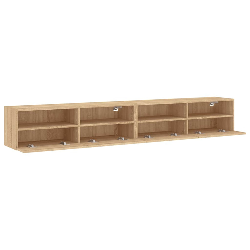 Dulapuri TV de perete 2 buc. stejar sonoma 100x30x30 cm lemn
