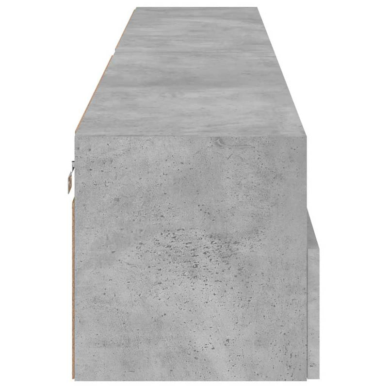 Comode TV de perete, 2 buc., gri beton, 100x30x30 cm, lemn