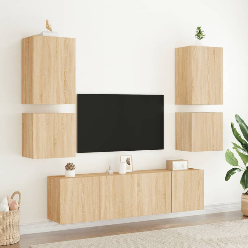 Comodă TV de perete, stejar sonoma 40,5x30x40 cm lemn prelucrat