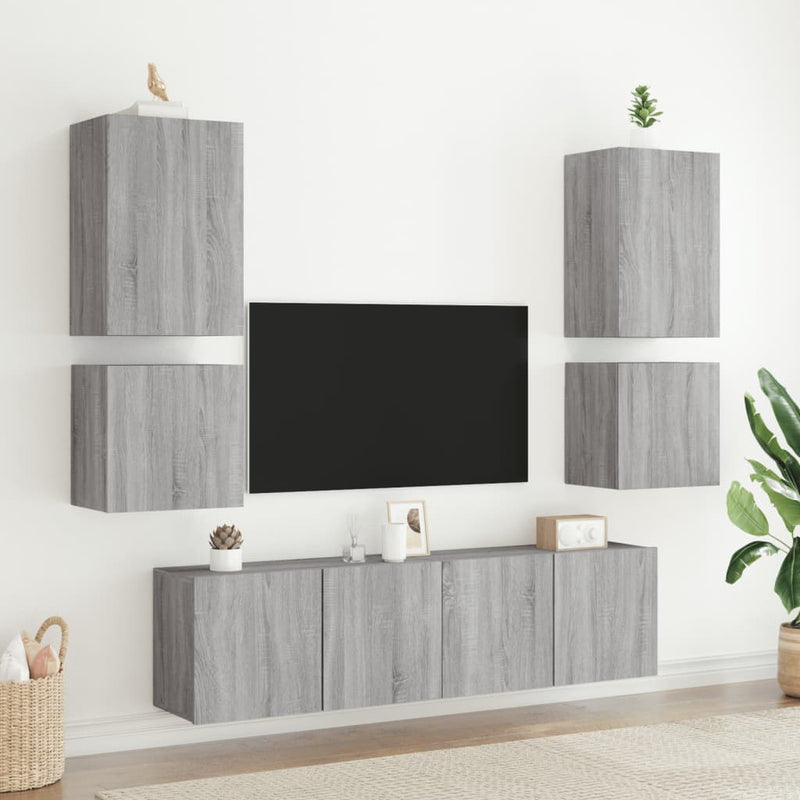 Comodă TV de perete, gri sonoma 40,5x30x40 cm lemn prelucrat