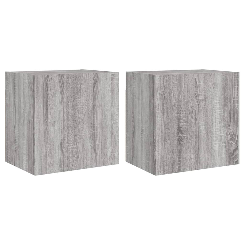 Comode TV de perete, 2 buc., gri sonoma, 40,5x30x40 cm, lemn