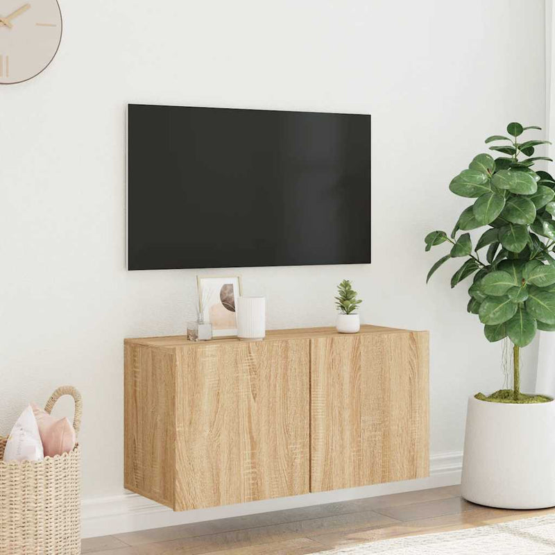 Comodă TV de perete, stejar sonoma, 80x30x41 cm