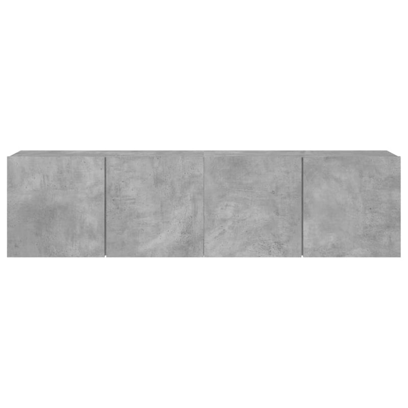 Comodă TV de perete, 2 buc. gri beton, 80x30x41 cm