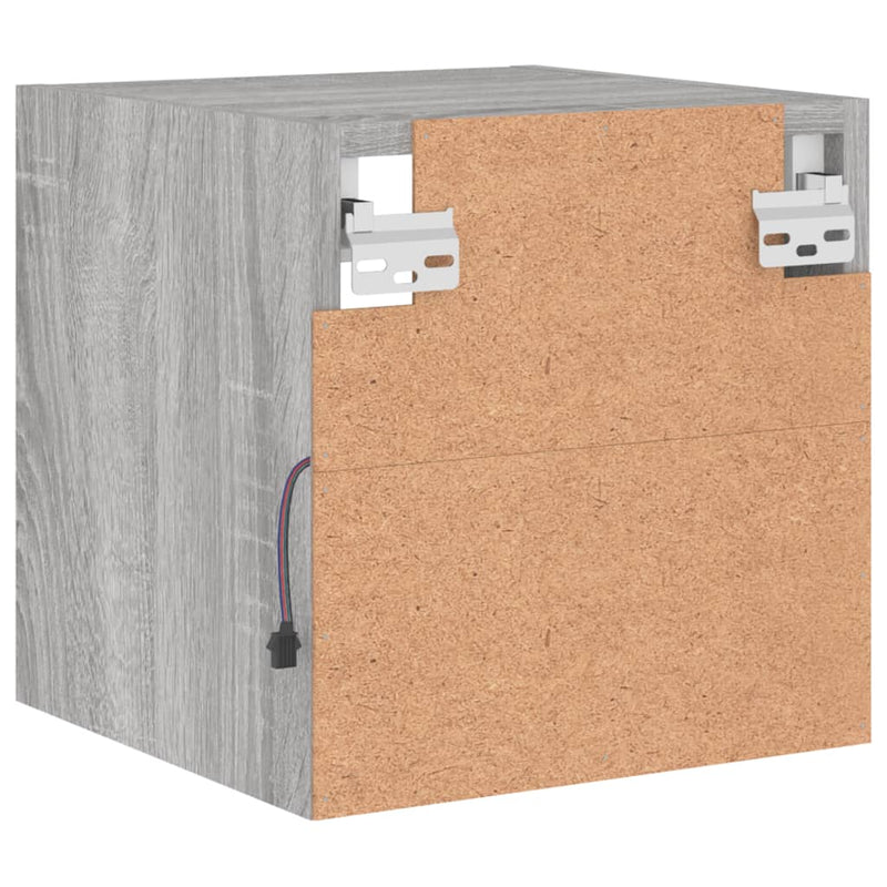 Comode TV cu lumini LED, 2 buc., gri sonoma, 30x28,5x30 cm