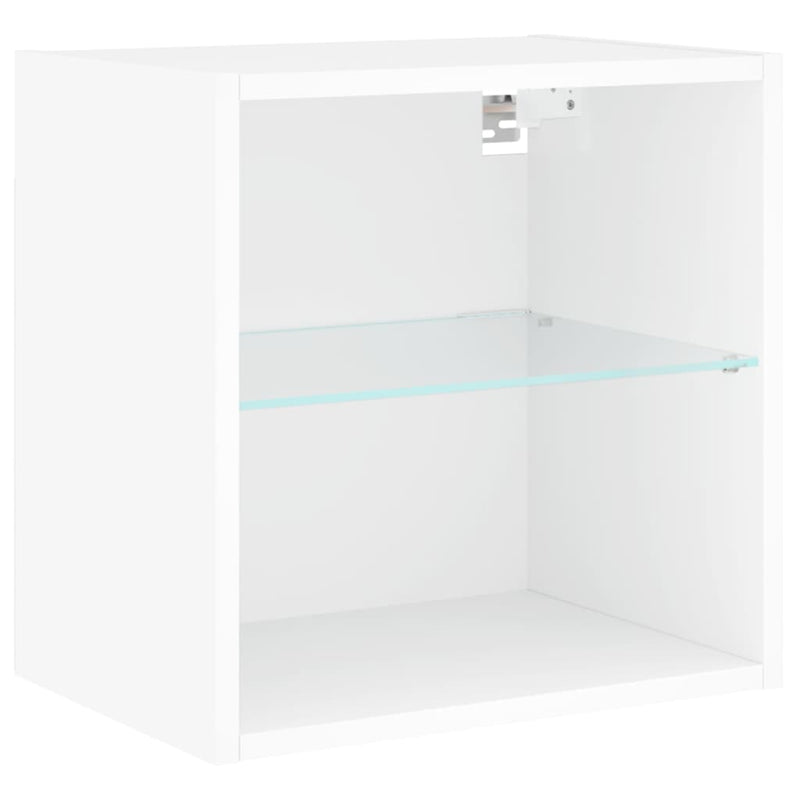 Noptiere cu lumini LED montate pe perete, 2 buc., alb