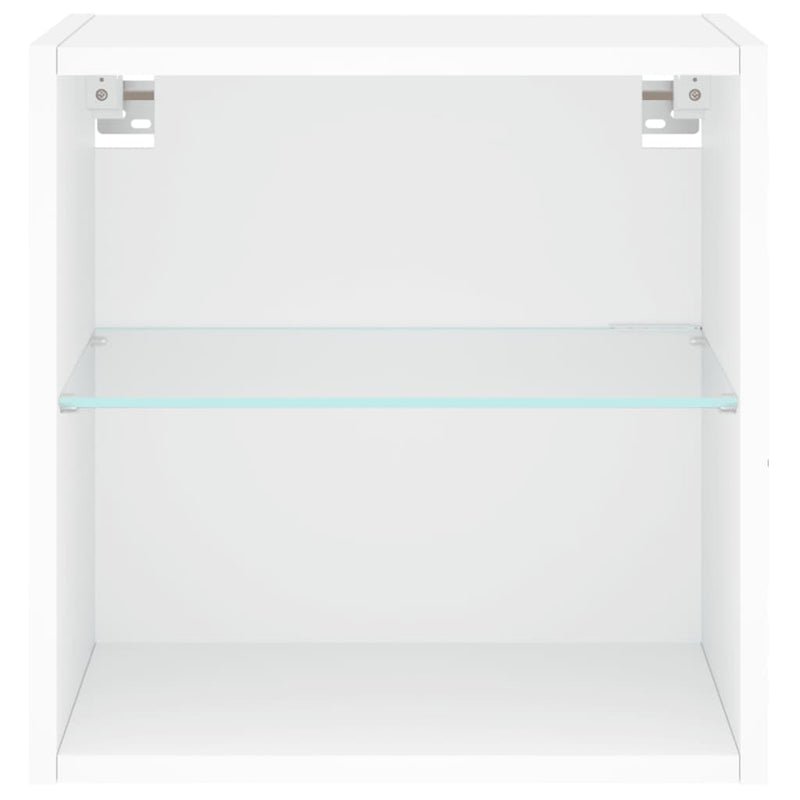 Noptiere cu lumini LED montate pe perete, 2 buc., alb