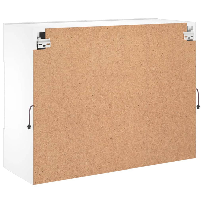 Comodă TV de perete cu lumini LED, alb, 78,5x30x60,5 cm