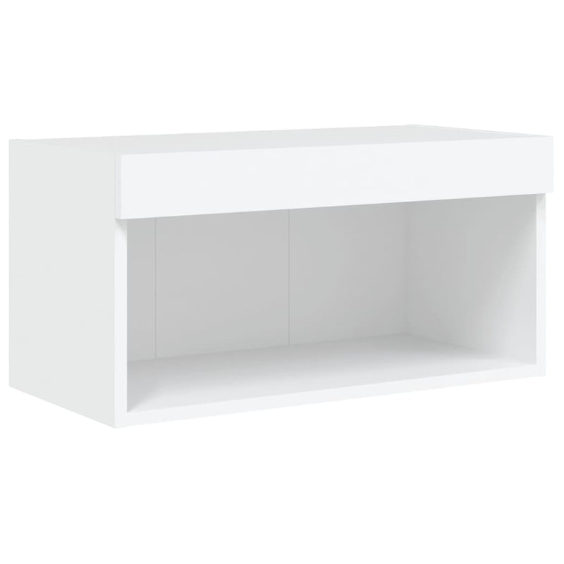 Comodă TV cu lumini LED, alb, 60x30x30 cm