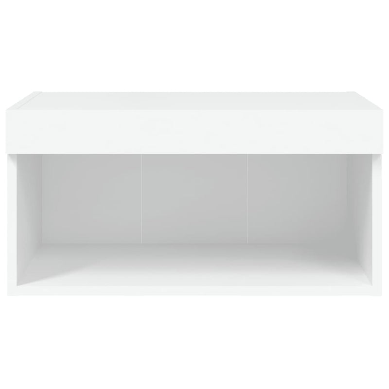 Comodă TV cu lumini LED, alb, 60x30x30 cm