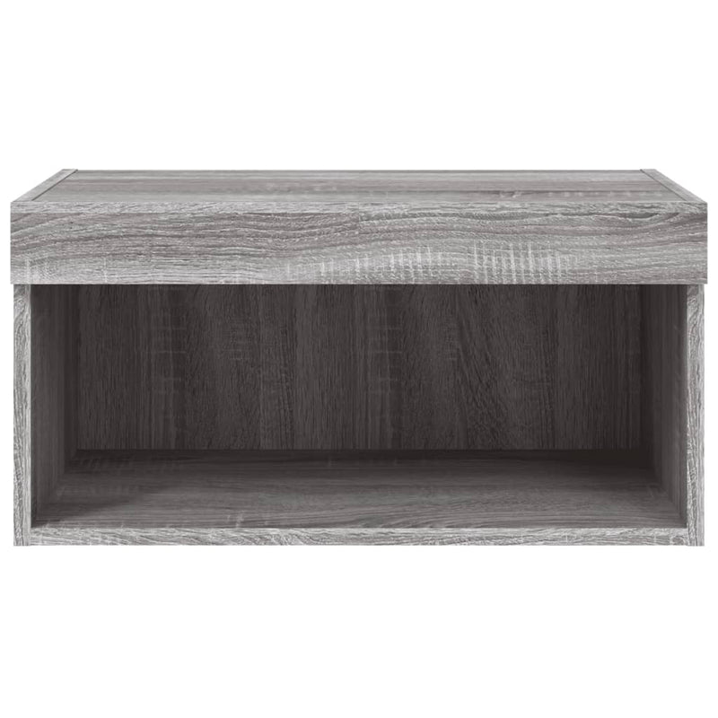 Comodă TV cu lumini LED, gri sonoma, 60x30x30 cm