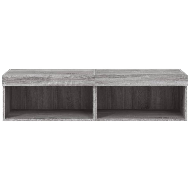 Comode TV cu lumini LED, 2 buc., gri sonoma, 60x30x30 cm