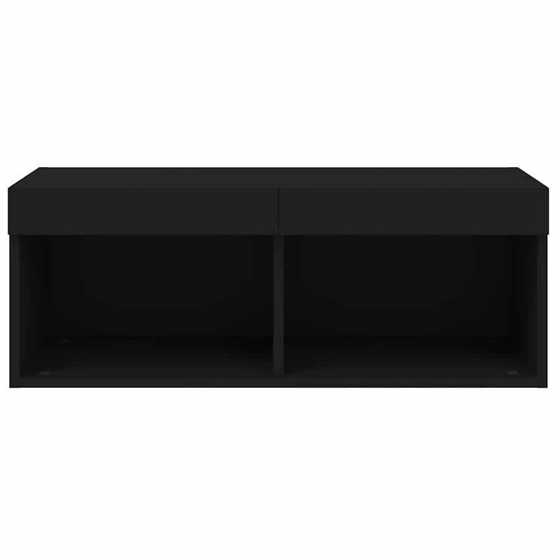 Comodă TV cu lumini LED, negru, 80x30x30 cm