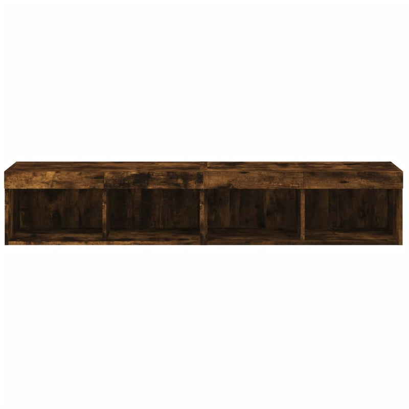 Comode TV cu lumini LED, stejar fumuriu, 80x30x30 cm