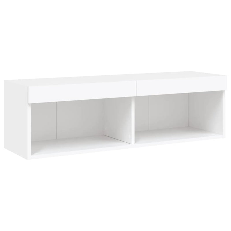 Comodă TV cu lumini LED, alb, 100x30x30 cm