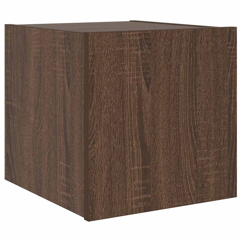 Comodă TV de perete cu LED, 2 buc. stejar maro, 30,5x35x30 cm