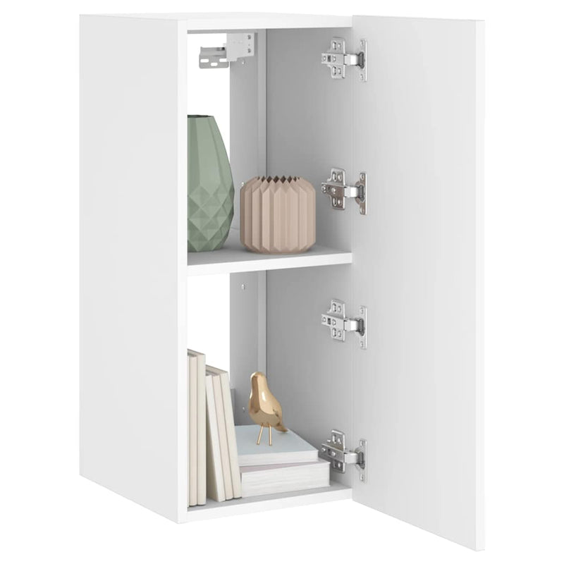 Comodă TV de perete cu lumini LED, alb, 30,5x35x70 cm