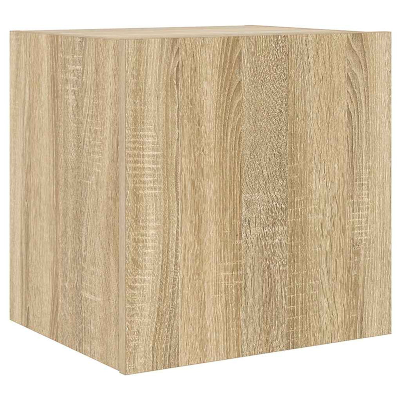Comodă TV de perete cu LED, 2 buc. stejar sonoma, 40,5x35x40 cm