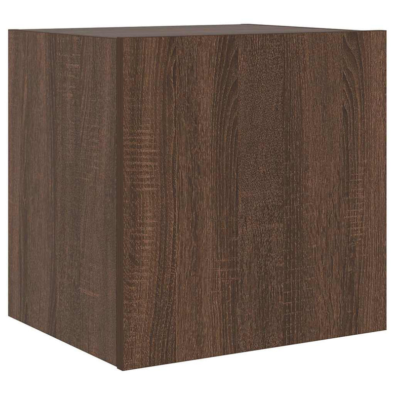 Comodă TV de perete cu lumini LED, stejar maro, 40,5x35x40 cm