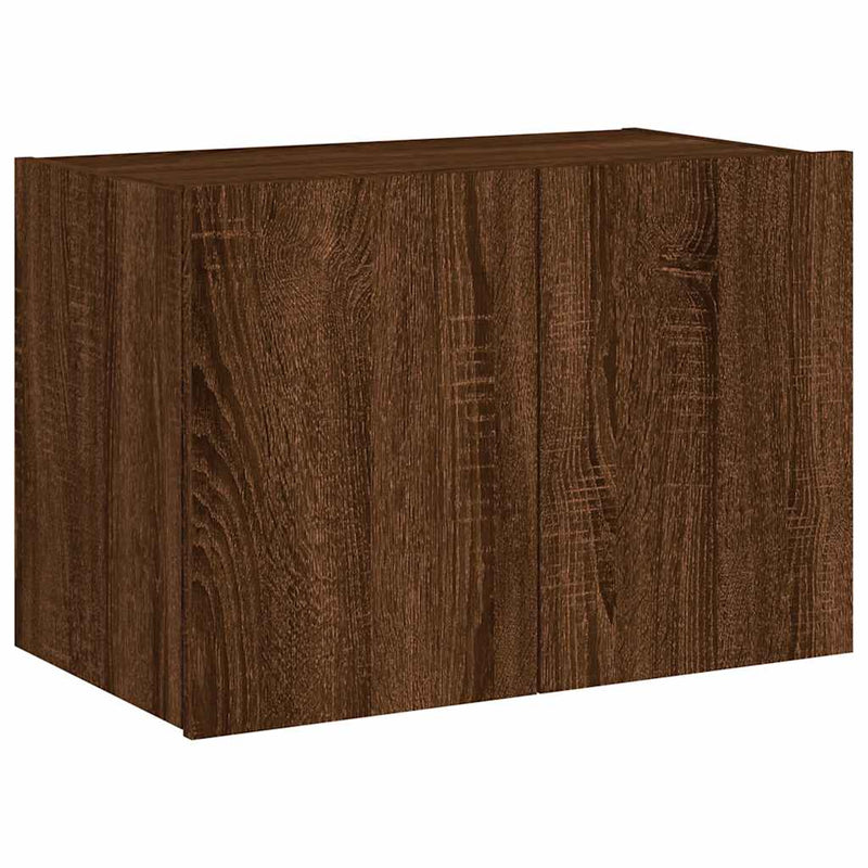 Comodă TV de perete cu lumini LED, stejar maro, 60x35x41 cm