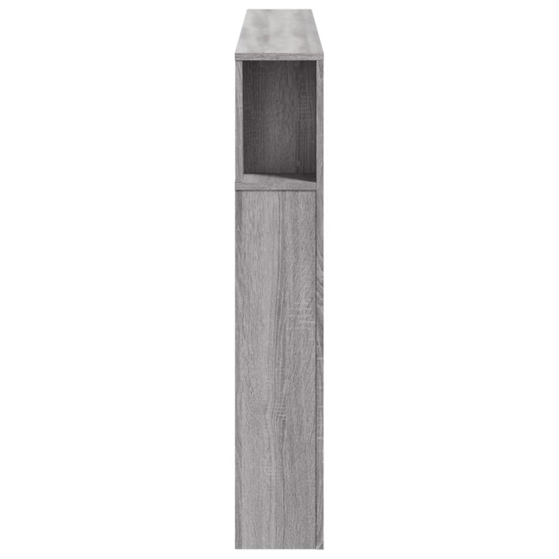 Tăblie de pat cu LED, gri sonoma, 160x18,5x103,5 cm, lemn