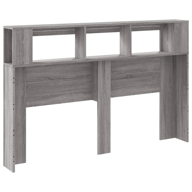 Tăblie de pat cu LED, gri sonoma, 160x18,5x103,5 cm, lemn