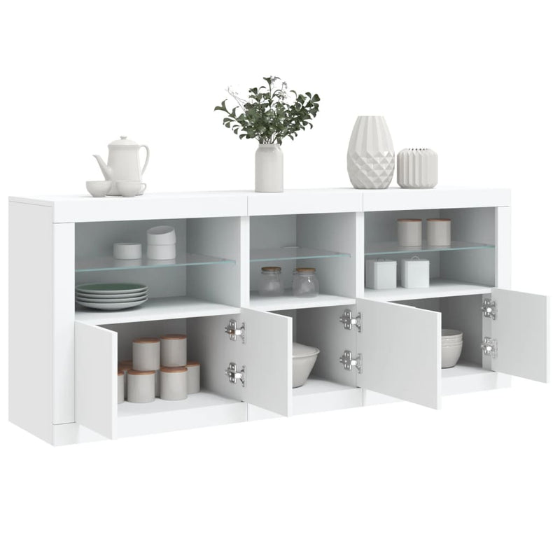 Dulap cu lumini LED, alb, 162x37x67 cm