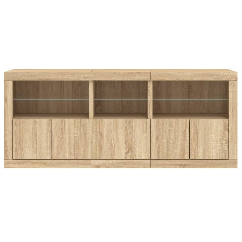 Dulap cu lumini LED, stejar sonoma, 162x37x67 cm