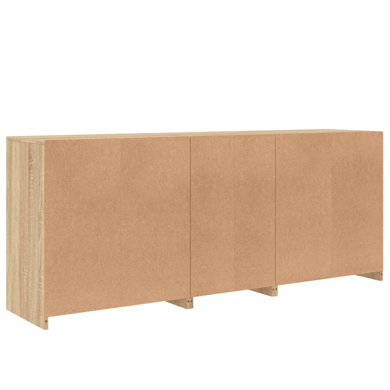 Dulap cu lumini LED, stejar sonoma, 162x37x67 cm