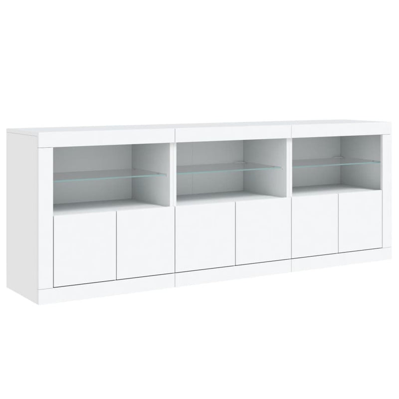 Dulap cu lumini LED, alb, 181,5x37x67 cm