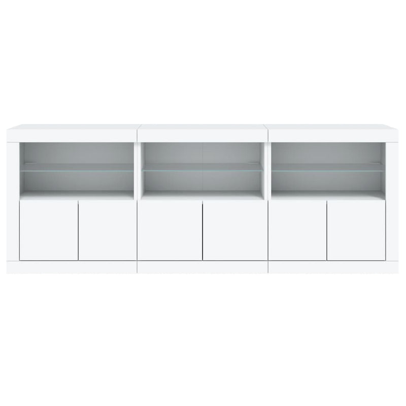 Dulap cu lumini LED, alb, 181,5x37x67 cm